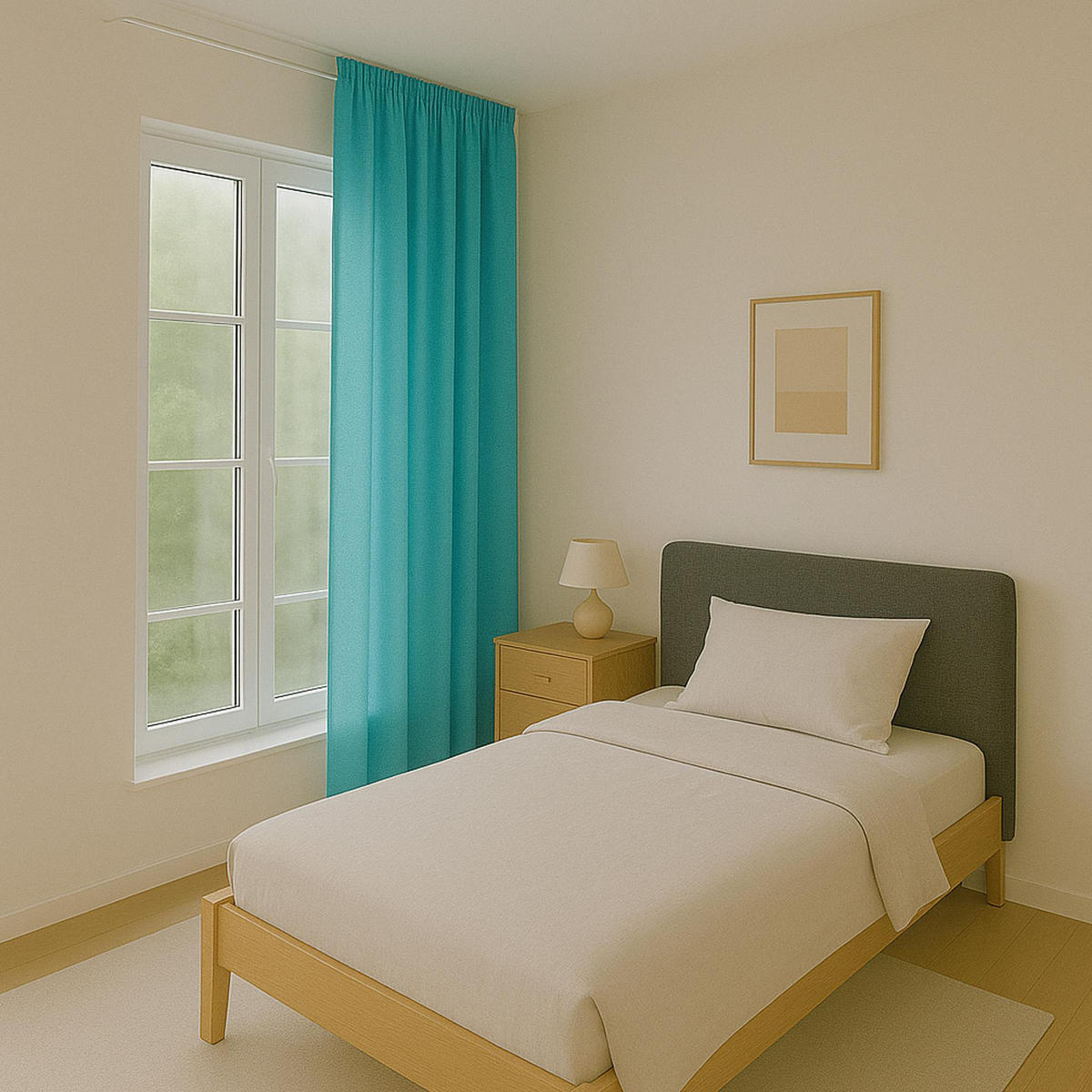 FERTIGVORHANG blickdicht 140x175 cm Universalband Türkis - Türkis, Textil (140/175cm) - Bestlivings