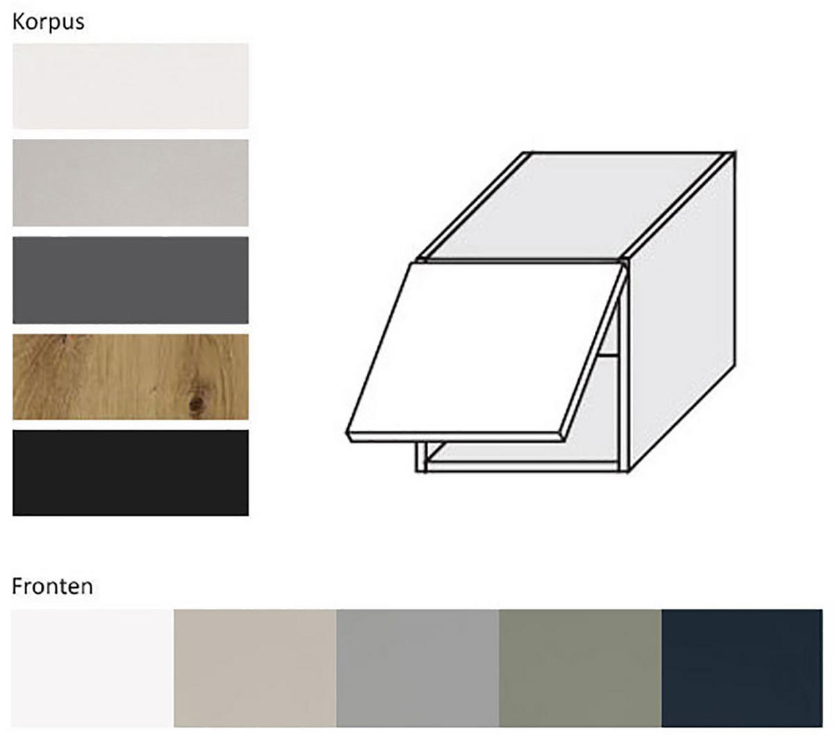KLAPPHÄNGESCHRANK Salo W4B/30 Schwarz / Reed Green Matt 30 / 32,5 / 36cm - Schwarz/Grün, Holz/Holzwerkstoff (30/36/32.5cm) - Feldmann-Wohnen