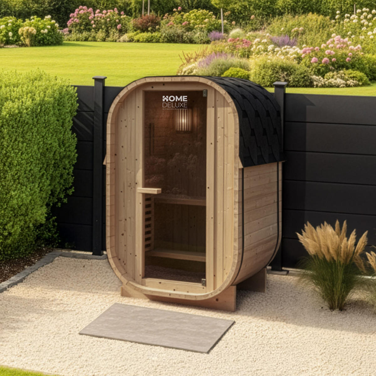 OUTDOOR-SAUNA CUBE S - Naturfarben, Holz - Home Deluxe