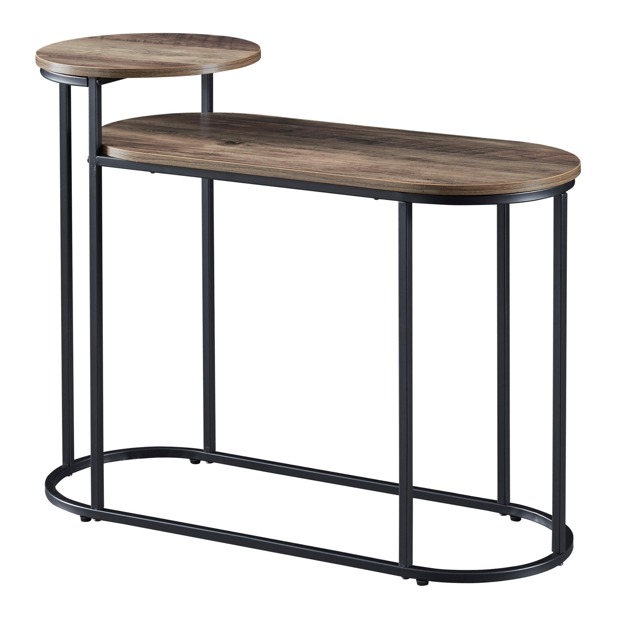 BEISTELLTISCH Serba - Dunkelbraun/Schwarz, Holzwerkstoff/Metall (29/75/59cm) - [en.casa]