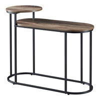 BEISTELLTISCH Serba - Dunkelbraun/Schwarz, Holzwerkstoff/Metall (29/75/59cm) - [en.casa]
