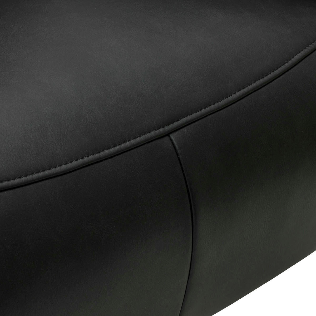 RELAXSESSEL Echtleder Schwarz - Schwarz, Leder/Metall (79/115/85cm) - Furnhouse