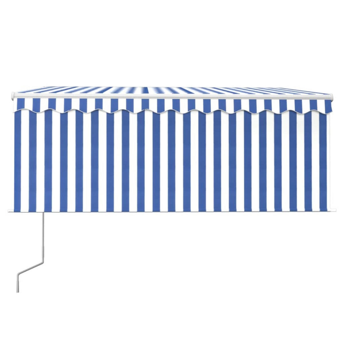 MARKISE Automatisch Einziehbar mit Volant 3x2,5 m Blau - Blau, Metall (300/1/300cm) - furnicato