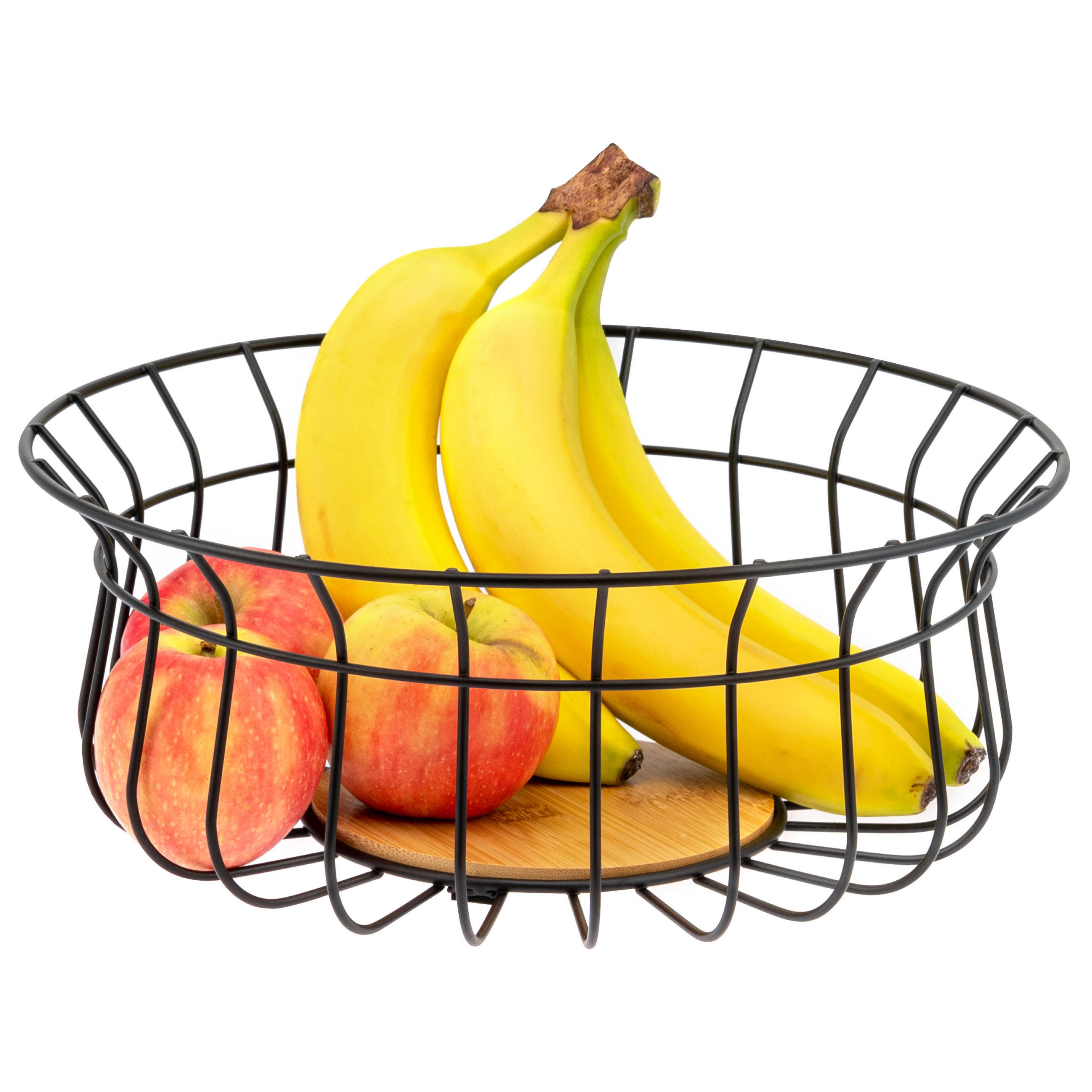 OBSTKORB, aus Bambus und Metall - Schwarz, Metall (31/12cm) - bremermann