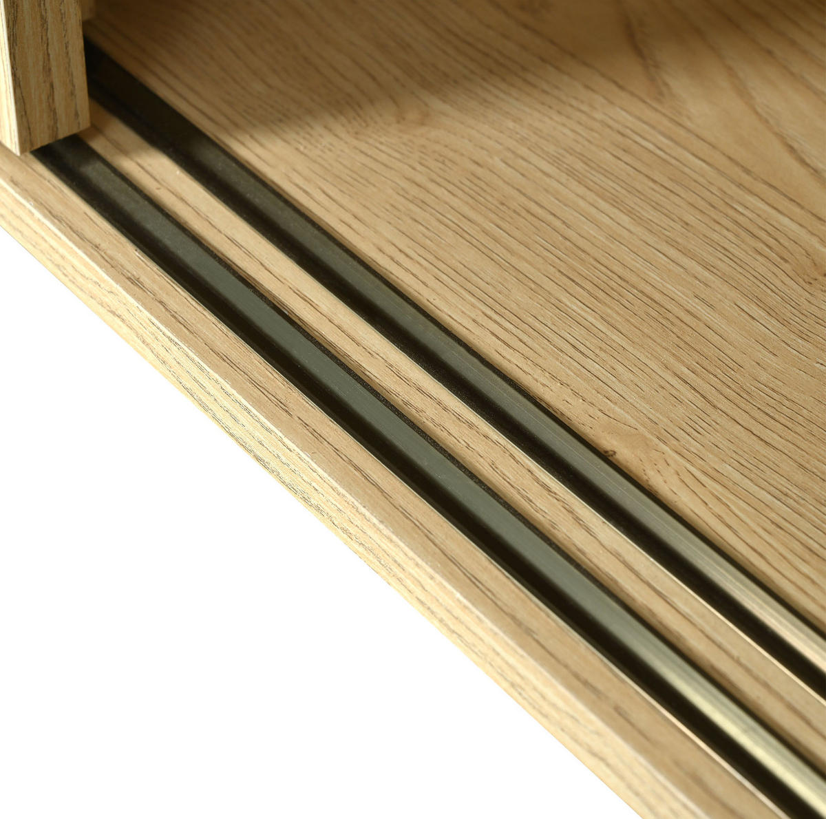 KOMMODE aus MDF 120x40x78cm in Eiche mit 3 Schubladen & 3 Schiebetüren - Eichefarben, Holzwerkstoff (120/78/40cm) - Modfu