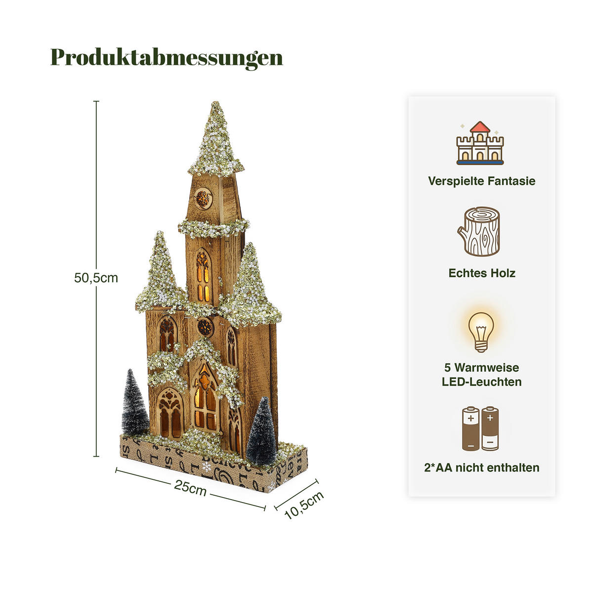 WEIHNACHTSHAUS HTHD0250 - Braun, Holz (11/51/25cm) - Hometopia