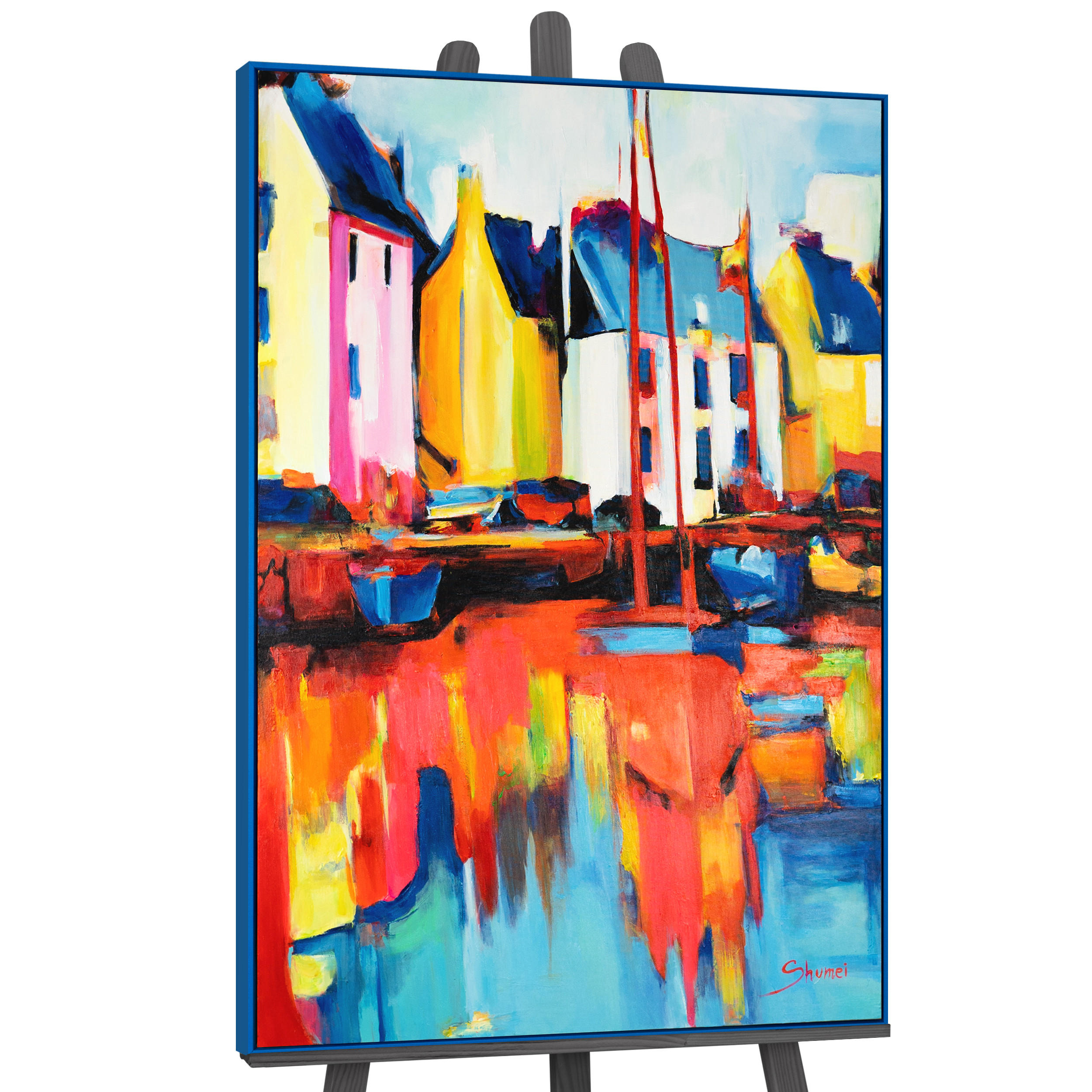 YS-art gallery Gemälde Blau 140x100 cm