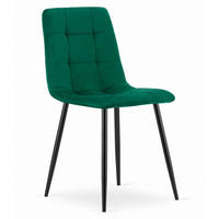 ESSZIMMERSTÜHLE Dunkelgrüner Velours, Gepolsterte Sitzfläche, Metallfüße, Modernes Design - Grün, Textil (46/89/51cm) - Best For Home