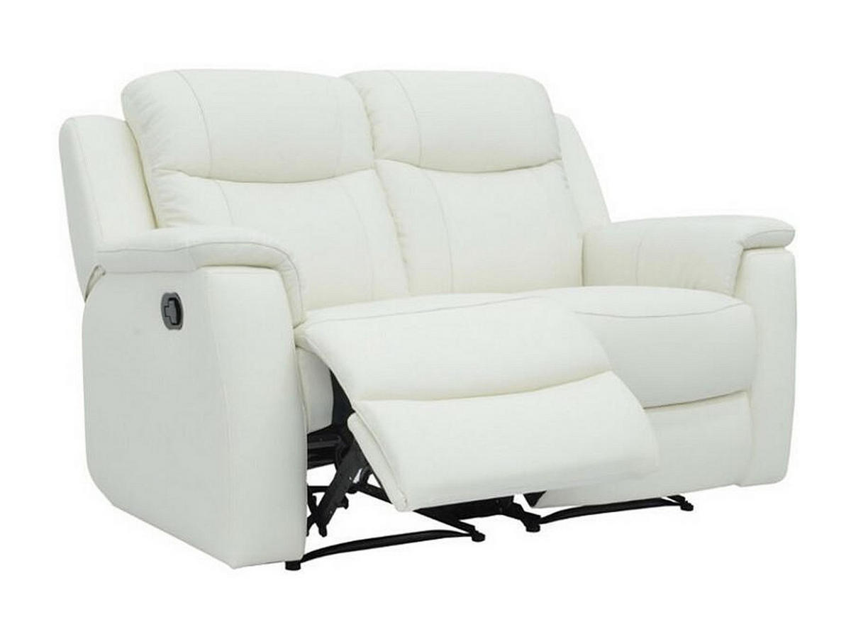 RELAXSOFA - 2 Personen - leder - elfenbeinfarben Evasion - Weiß, Leder (156/100/96cm) - Vente-Unique