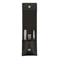 NAGELPFLEGE Set BCI 02 3-tlg. im Lederetui, Edelstahl, Nappaleder, Silberfarben, Schwarz - Silberfarben, Metall (0.65/1/1.42cm) - Kai Messer