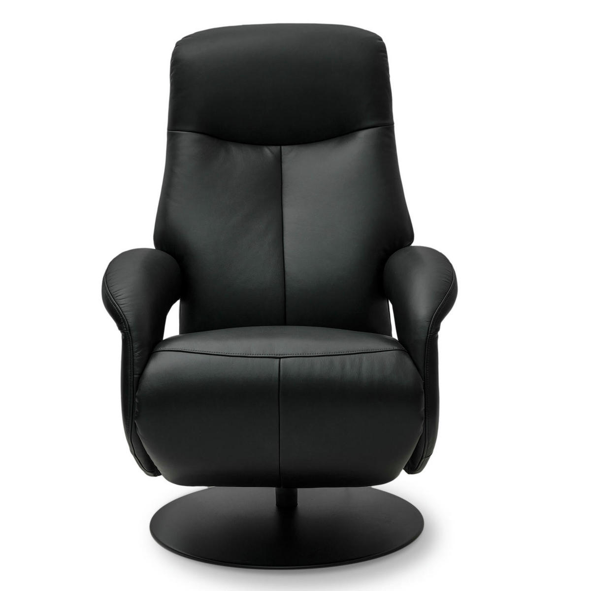 RELAXSESSEL Echtleder Schwarz - Schwarz, Leder/Metall (79/115/85cm) - Furnhouse