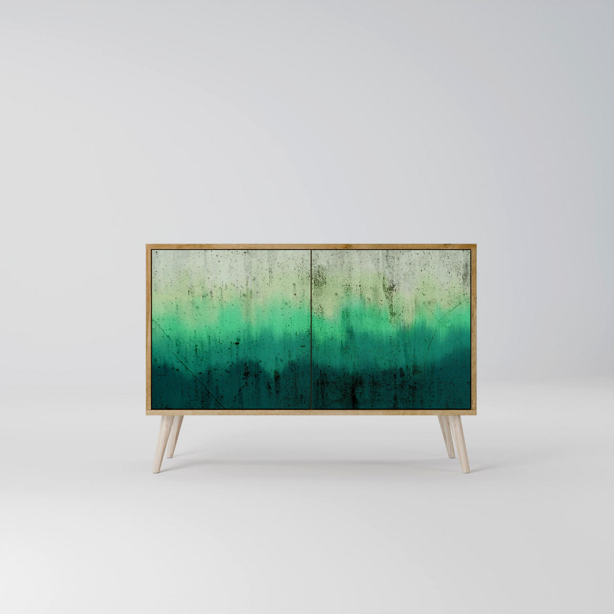 SIDEBOARD NORTHERN LIGHTS, Eicheneffekt, 111x42x77,5 cm, 2 Türen - Eichefarben/Buchefarben, Holzwerkstoff/Buchenholz (111/77.5/42cm) - SpaceRebels