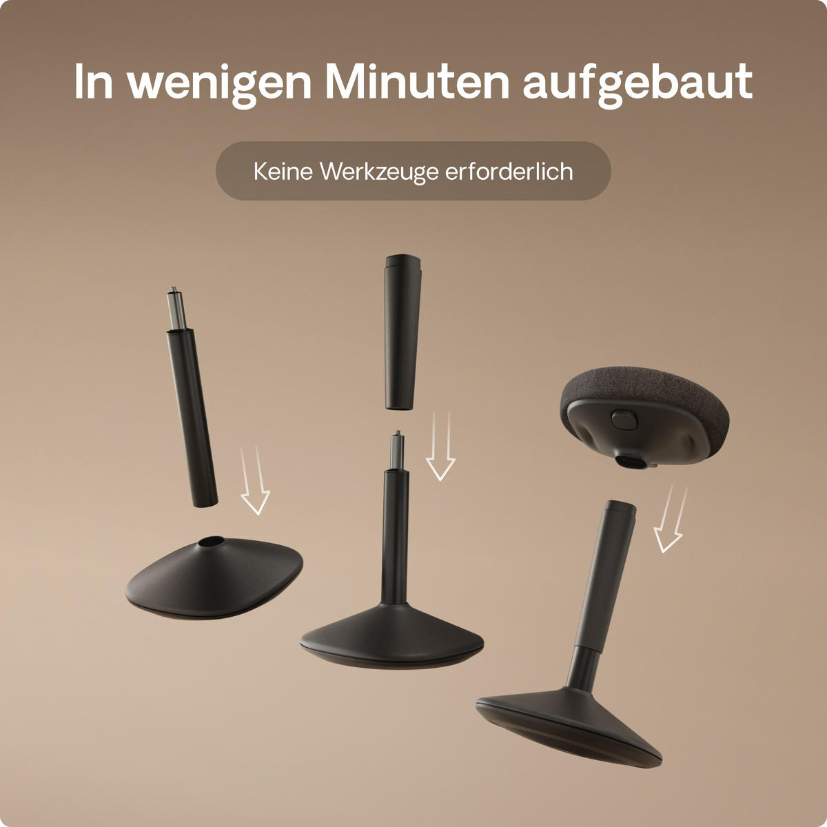 ERGONOMISCHER Balancehocker, Schwarz - Schwarz, Kunststoff (37/58/37cm) - Desktronic