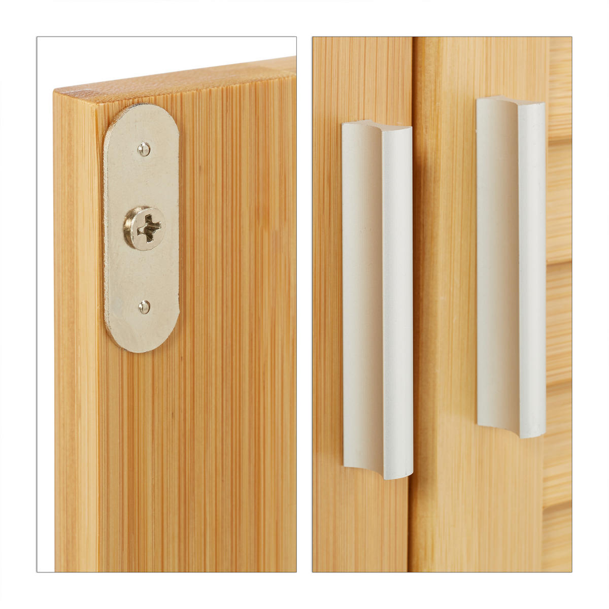 KOUPELNOVÁ skříňka - světle hnědá, dřevo (50/92/25cm) - Relaxdays