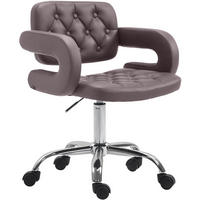 DREHSTUHL Lederlook braun - Chromfarben/Braun, Textil/Metall (62/78/55cm) - CLP