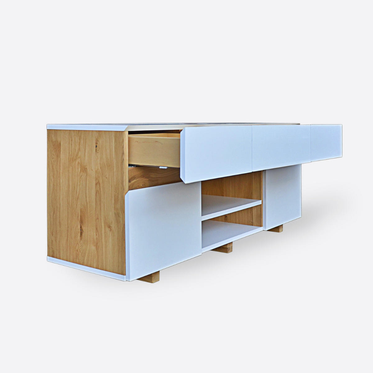 TV-SCHRANK für das Wohnzimmer DORIS - Eichefarben, Holz (130/55/32cm) - Rawood Furniture