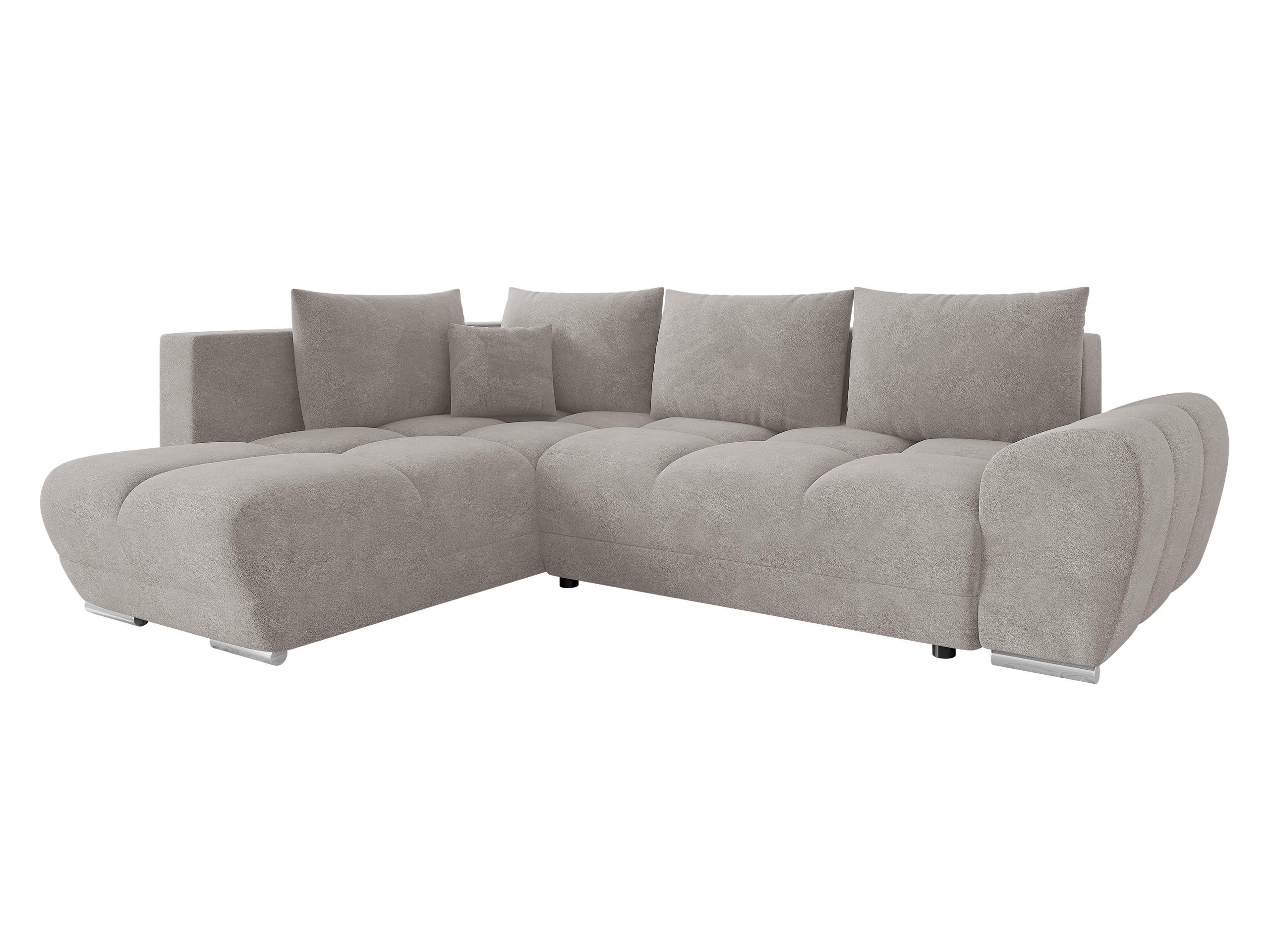 ECKSOFA Forest, Seite: Links - Schwarz/Grau, Holz/Kunststoff (290/183cm) - MIRJAN24