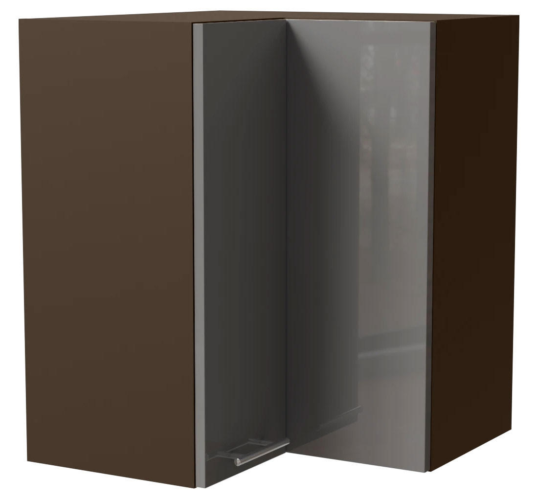 ECKHÄNGESCHRANK Essen W12/60 Grau Hochglanz / Lava Matt 60 / 60 / 72cm - Dunkelgrau/Grau, Holz/Holzwerkstoff (60/72/60cm) - Feldmann-Wohnen