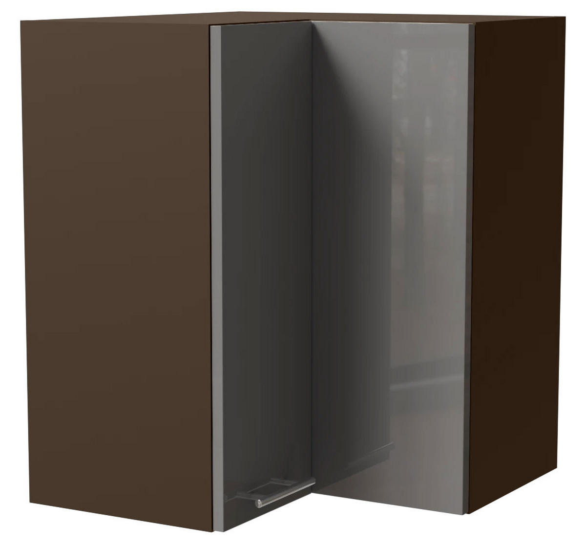 ECKHÄNGESCHRANK Essen W12/60 Grau Hochglanz / Lava Matt 60 / 60 / 72cm - Dunkelgrau/Grau, Holz/Holzwerkstoff (60/72/60cm) - Feldmann-Wohnen