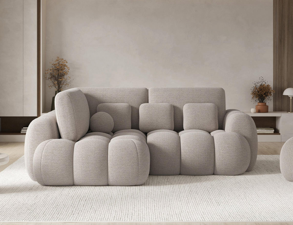 ECKSOFA COZION L-Form mit Schlaffunktion & Bettkasten – Modernes 3-Sitzer Sofa, HR-Kaltschaum, Wellenfederung, 267 × 165 cm - Ecru/Schwarz, Kunststoff (165/267cm) - Wohnideebilder