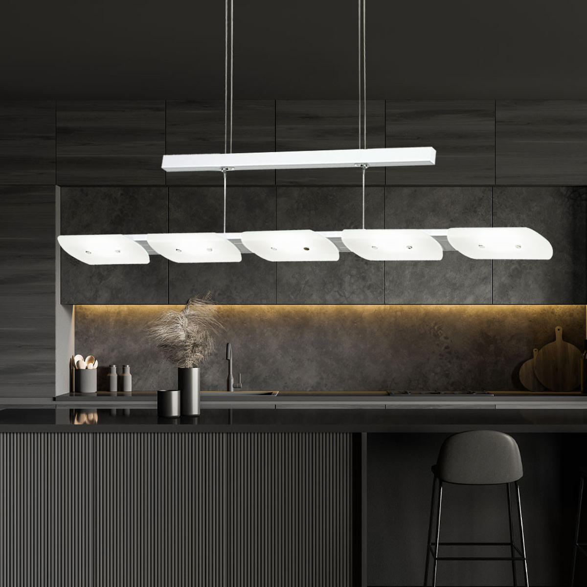 LED HÄNGELEUCHTE TIGHT Weiß Aluminium - Weiß, Glas (89/10/110cm)