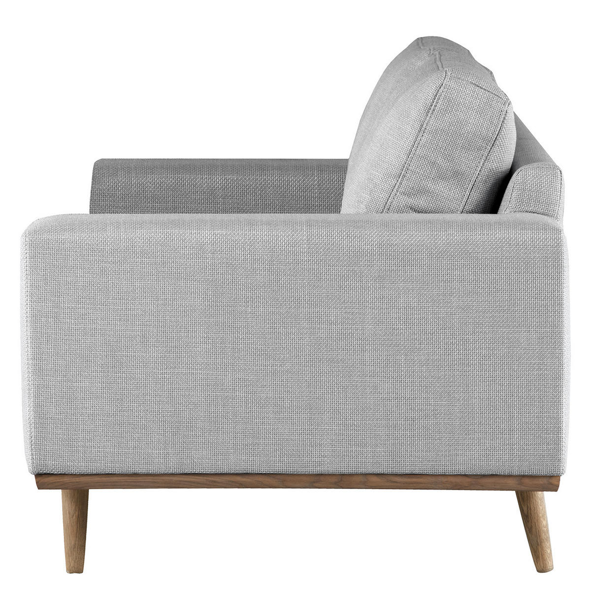 SESSEL - Eichefarben/Hellgrau, Eichenholz/Textil (122/81/88cm) - home24