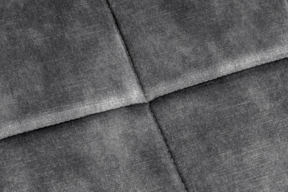 HOCKER SCANDINAVIA Samt Grau 60 cm - Schwarz/Grau, Textil/Metall (60/39/40cm) - riess-ambiente