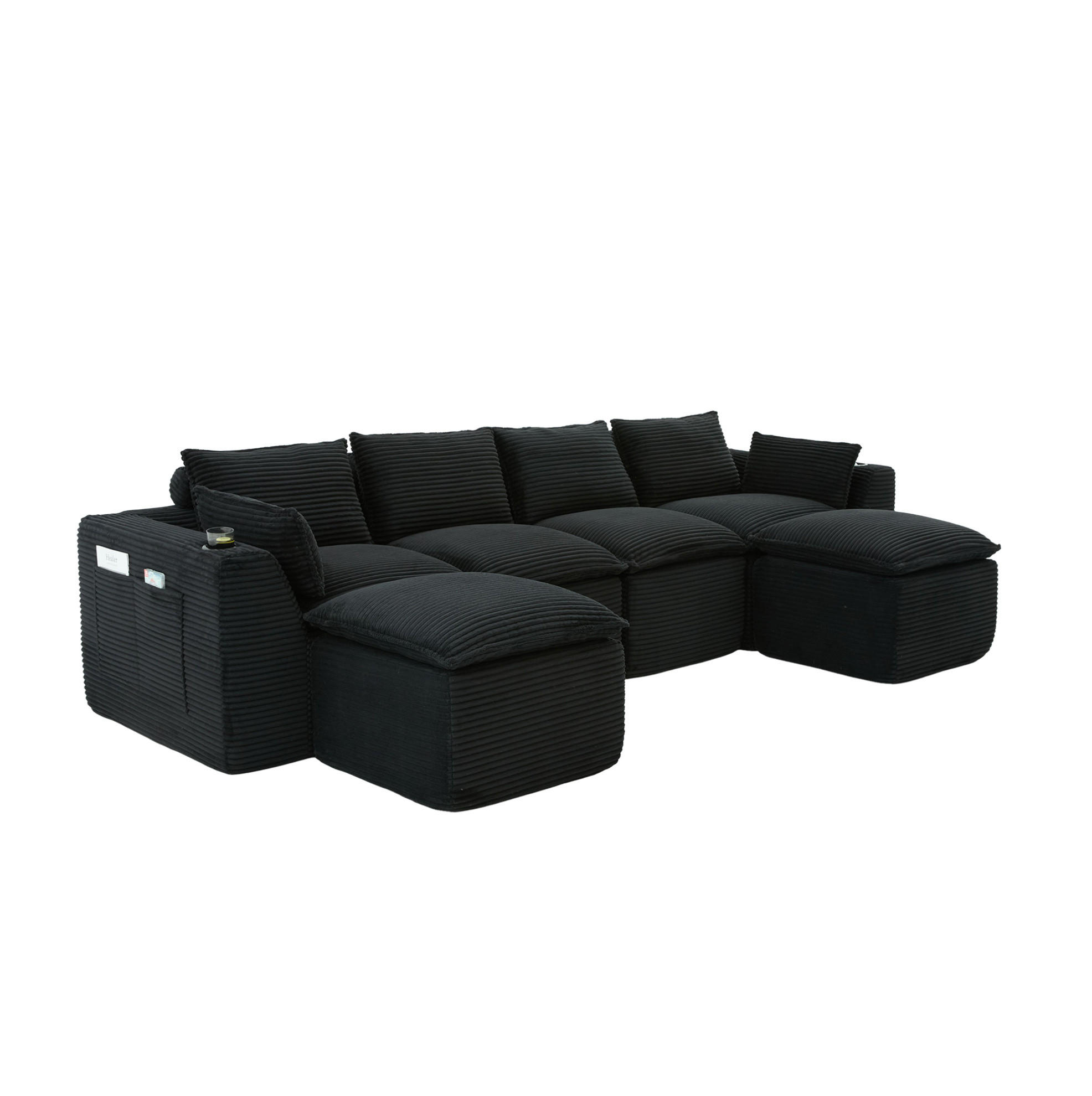 Meubliv Sofa Schwarz 161x75x256 cm