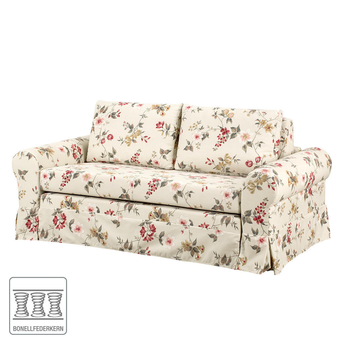 SCHLAFSOFA mit Husse - Rot/Creme, Textil (185/90/90cm) - home24