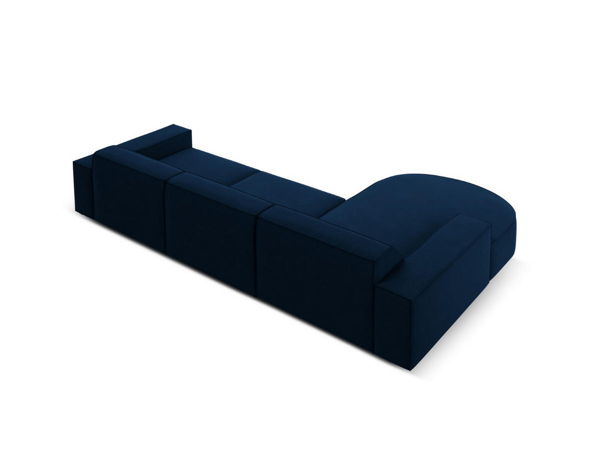 ECKSOFA links Jodie aus Samt königsblau 4 Sitzplätze - Blau, Textil (166/284cm) - Micadoni