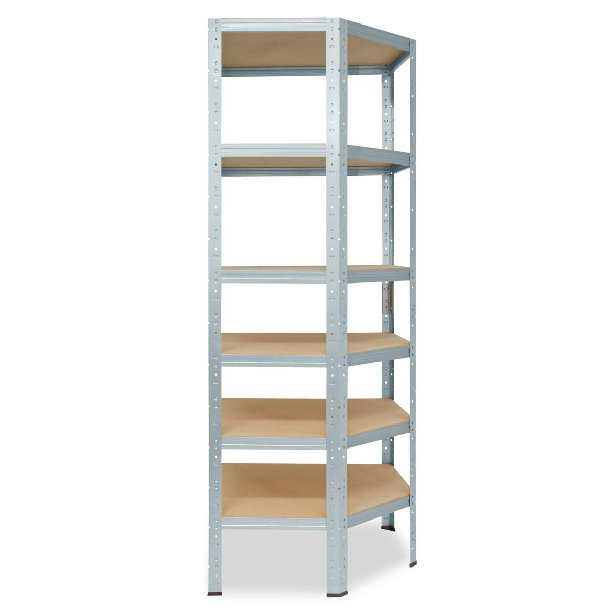 ECKREGAL HOME 200x85x40 cm in verzinkt mit 6 Böden und 145 kg Traglast pro Boden - Silberfarben, Metall (85/200/40cm) - shelfplaza