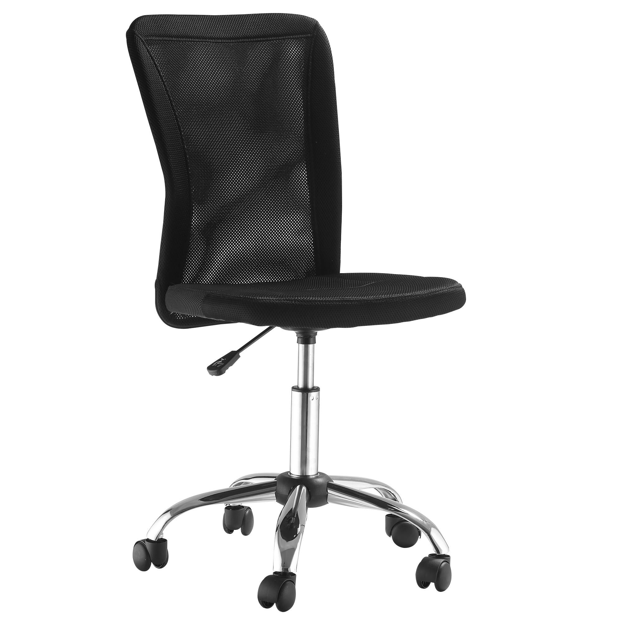 BÜROSTUHL Schreibtischstuhl, höhenverstellbar, Mesh, 43 cm x 58 cm x 100 cm, Schwarz - Schwarz, Textil (58/100/43cm)