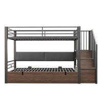 ETAGENBETT 90/200 cm Schwarz - Schwarz, Holzwerkstoff/Metall - Raumix