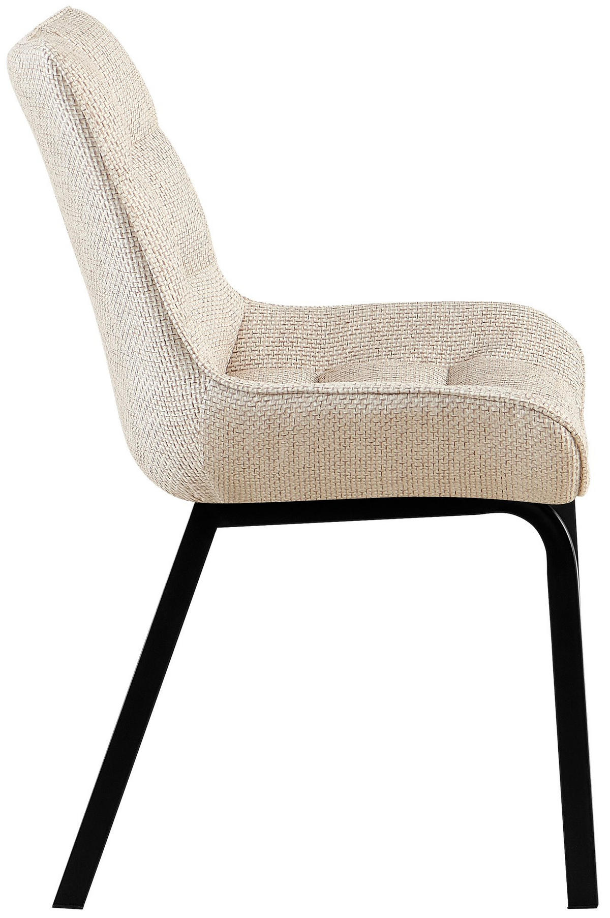 STUHL Stoff elfenbein - Creme/Schwarz, Textil/Metall (58/84/57cm) - CLP