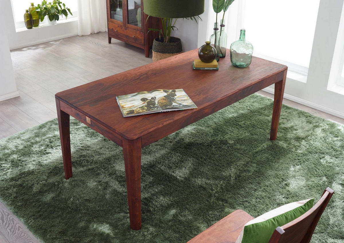 ESSTISCH Sheesham 200x100x76 walnuss geölt BROOKLYN #04 - Dunkelbraun, Holz (100/200/76cm) - Massivmoebel24