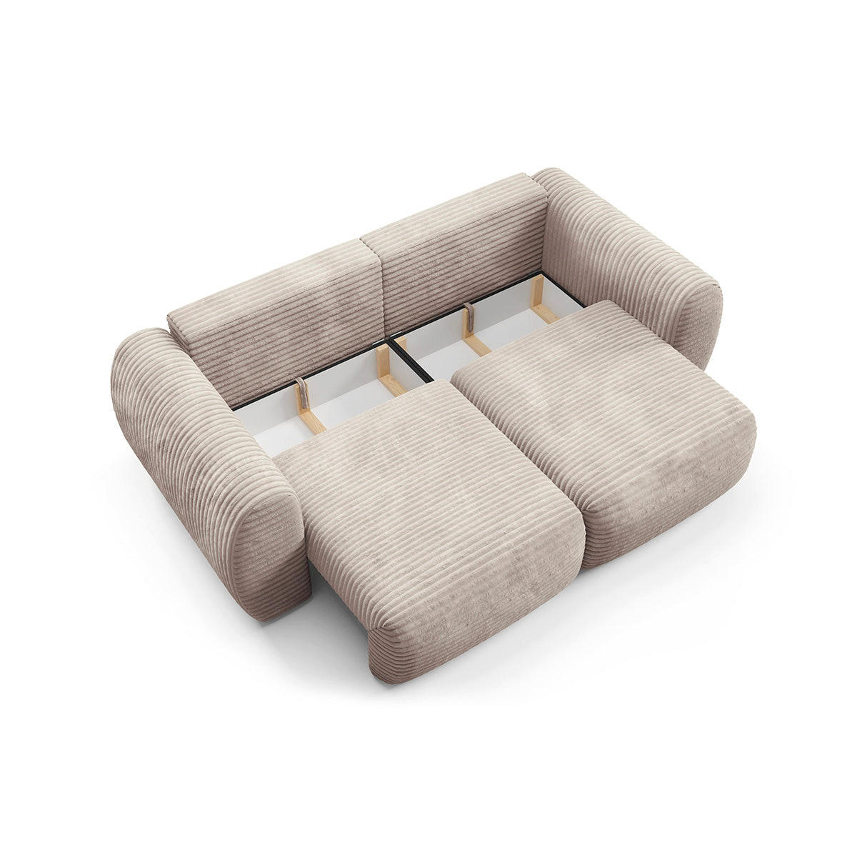 SOFA Camilla 3 Sitzplätze Taupe - Taupe, Holz (266/95/121cm) - Petits-meubles
