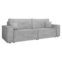SCHLAFSOFA Karl Cord - Hellgrau/Schwarz, Holz/Kunststoff (245/82/90cm) - MIRJAN24