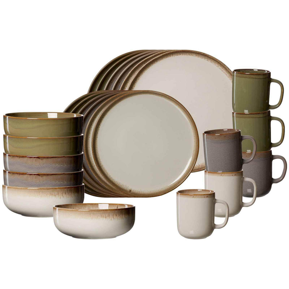 KOMBISERVICE Malaga Gemischt 24er Set - Multicolor, Keramik (1/1/1cm) - Ritzenhoff Breker