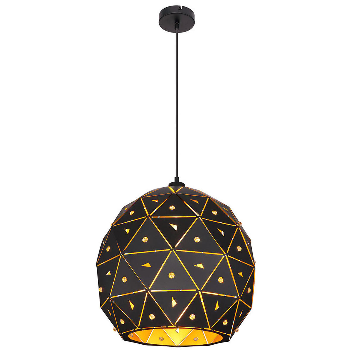 HÄNGELEUCHTE Metall Schwarz Kristall - Schwarz, Metall (40/40/120cm) - Globo Lighting