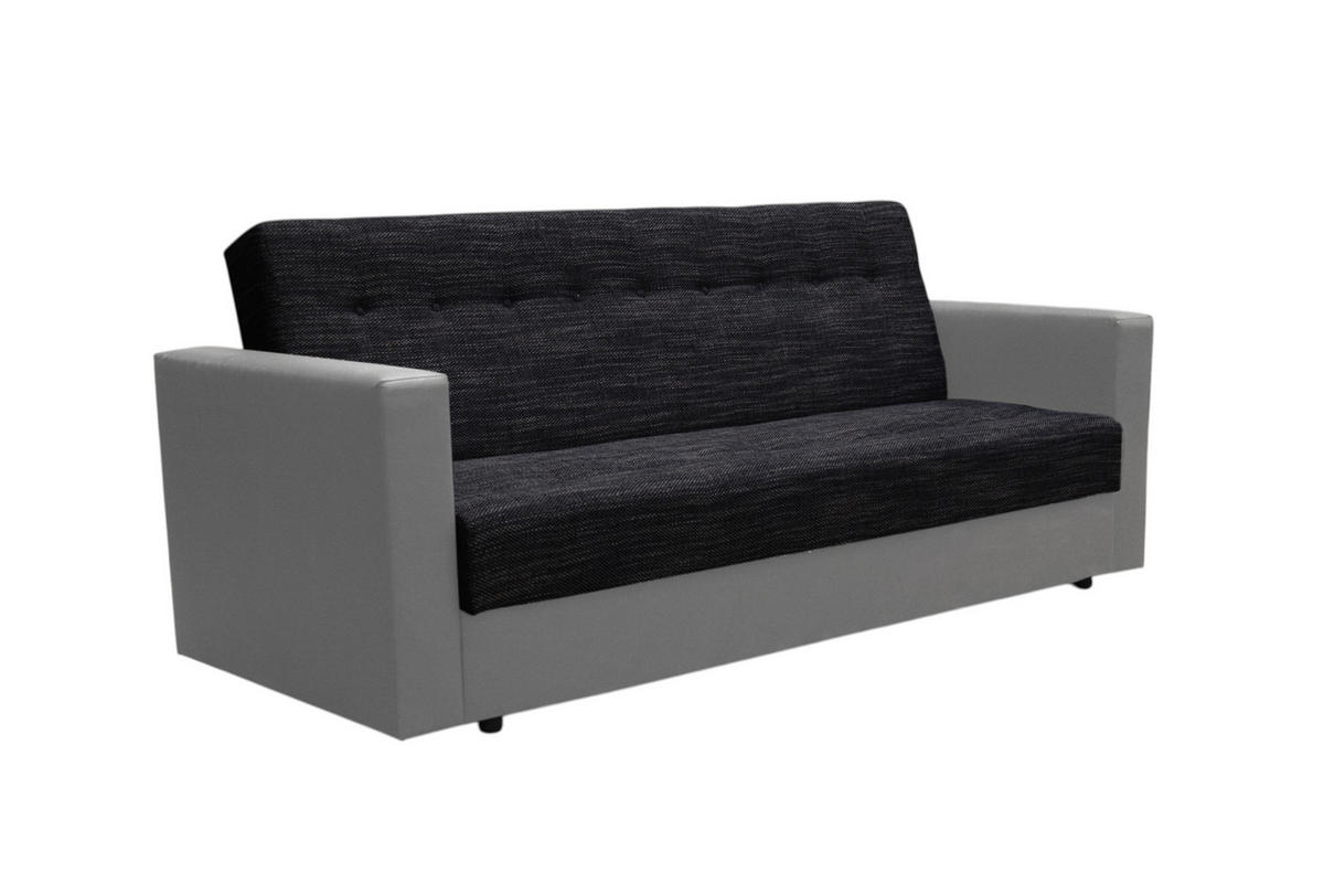 SOFA WIND mit Schlaffunktion KORNET10+DOLARO4 mit Stauraum - Grau, Textil (87/95/216cm) - Bedante