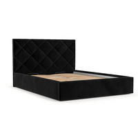 POLSTERBETT Torno 140/200 cm Schwarz im Kronos Stoff - Schwarz/Naturfarben, Holz/Holzwerkstoff (140/200cm) - AltaBeds