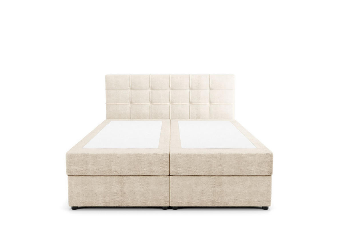BOXBETT KIDA mit Matratze H3, Bonell und Topper 160x200 Curio 09 - Ecru, Textil (160/200cm) - Bedante