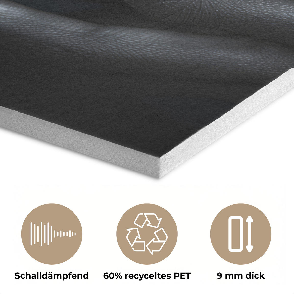 AKUSTIKPANEEL Frau - Gold - Porträt - Schwarz-Weiß - Luxus 80x60 cm - Hellblau, Textil (80/0.9/60cm) - MuchoWow