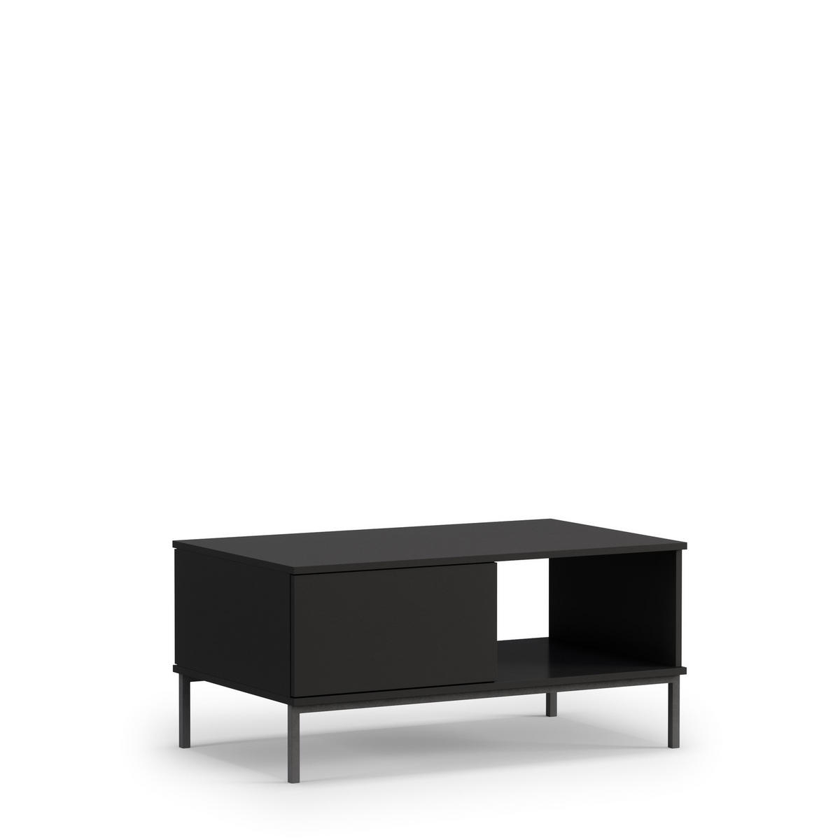 COUCHTISCH Dallas 100x60 cm Schwarz - Schwarz, Holzwerkstoff/Metall (60/100/47cm) - Ravio
