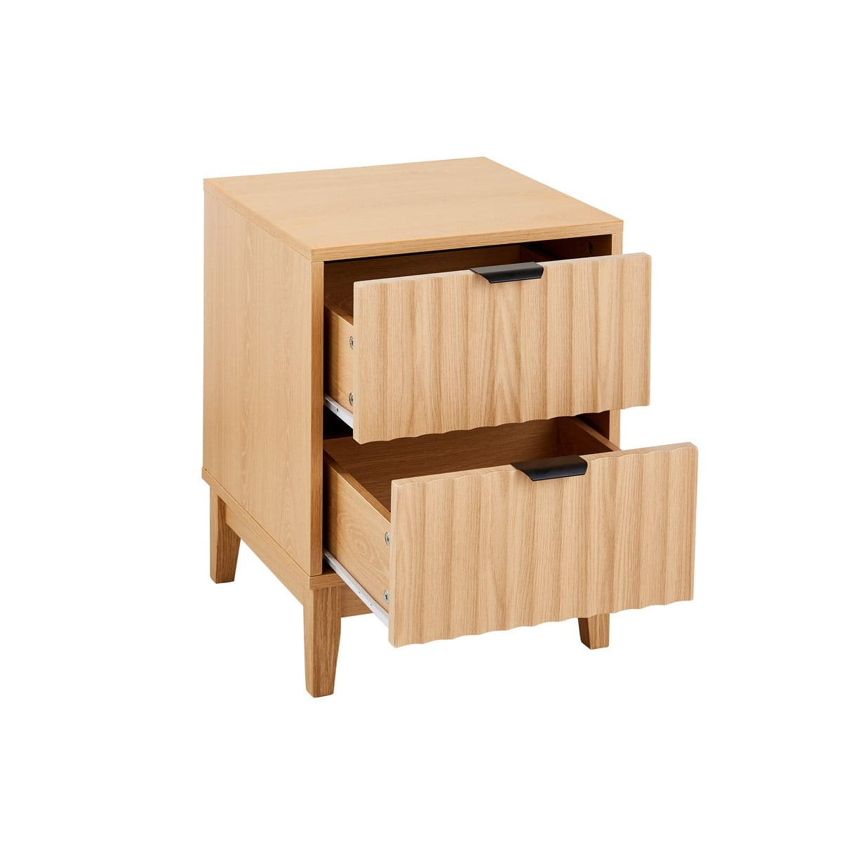 NACHTTISCH mit 2 Schubladen - bologne 40/40/52 cm - Eschefarben, Holzwerkstoff (40/52/48.5cm) - Calicosy