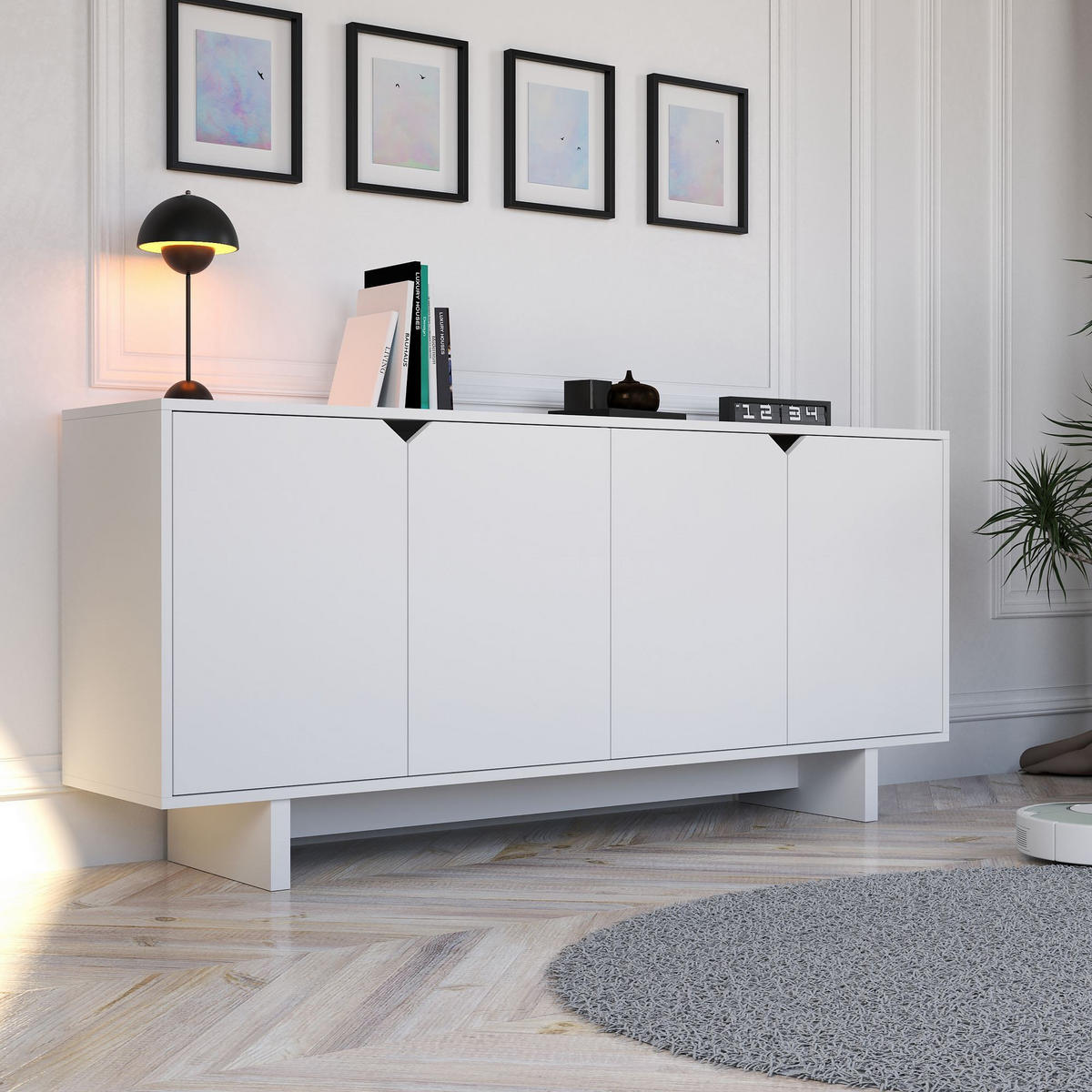 BUFFETSCHRANK doruk weiss - Weiß, Holz (40/81/180cm) - Habitat Garten
