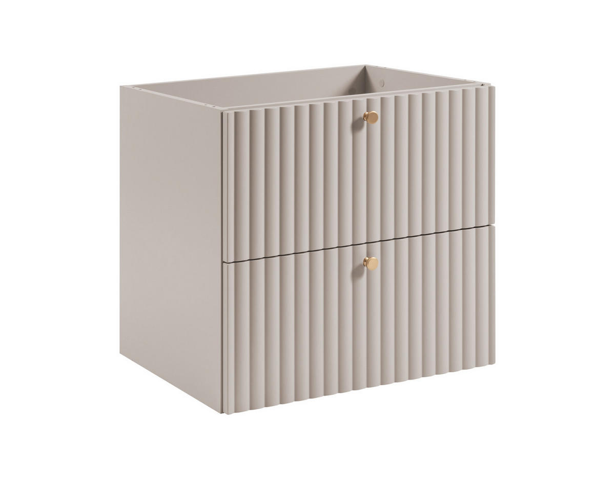 BADEZIMMERSCHRANK: Kaschmir / Platte Marmor Bianco / Griffe Gold / Beine Gold, 60 x 44,4 x 73,6 cm - Kaschmir/Goldfarben, Holzwerkstoff (60/73.6/44.4cm) - 3XE LIVING