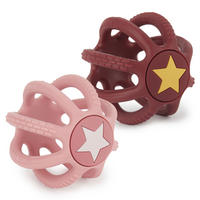BEISS- und Greifball Silikon Rosy 2er Set - Multicolor, Kunststoff (7/7cm) - Bieco Spielwaren