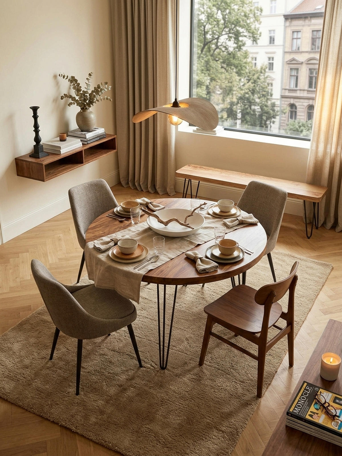 ESSZIMMERTISCH – Rund Massivholz 120 cm Landhausstil - Schwarz/Braun, Holz/Metall (73/120/78cm) - KADIMA DESIGN