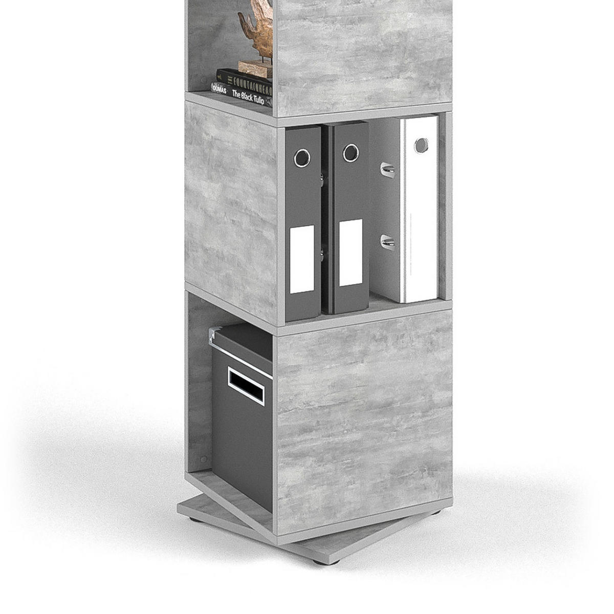 DREHREGAL Beton 35.2 x 144.2 cm - Grau, Holzwerkstoff (35.2/144.2/35.2cm) - Vicco